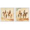 Stupell Industries Western Watercolor Cowboy Pairs 2pc Framed Giclee Set, design by Petal Prints Design